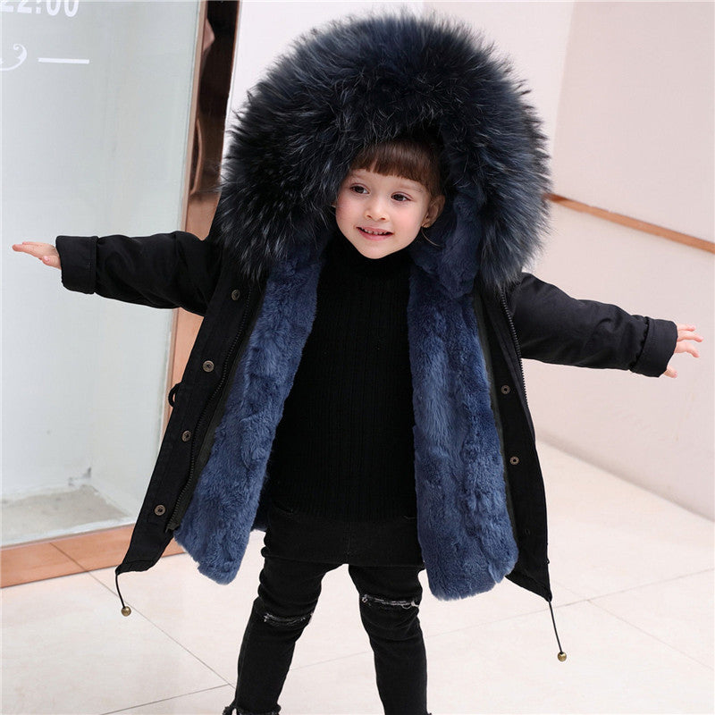Vestes pour enfants, vêtements pour filles, garçons et bébés, grand col en fourrure