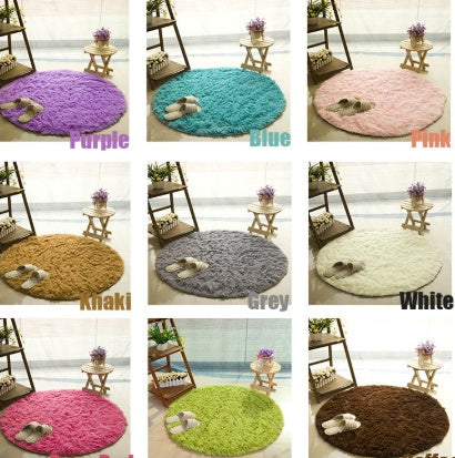 Tapis rond moelleux en fausse fourrure pour décoration de salon, Long tapis en peluche pour chambre d'enfants, tapis moderne à poils longs