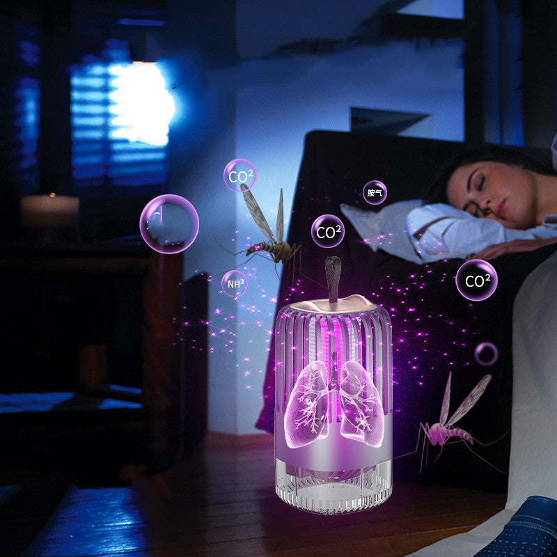Lámpara silenciosa para matar mosquitos con succión de descarga eléctrica