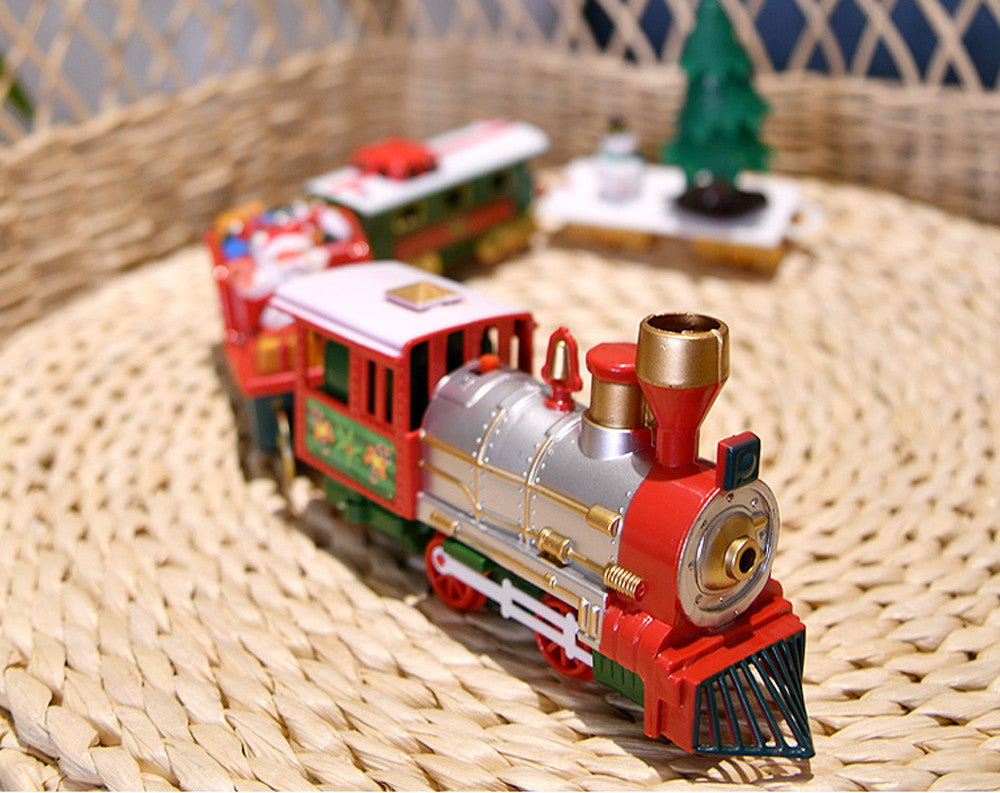 Ensemble de Train jouet avec lumières et sons, ensemble de Train de noël, voies ferrées, jouets à piles