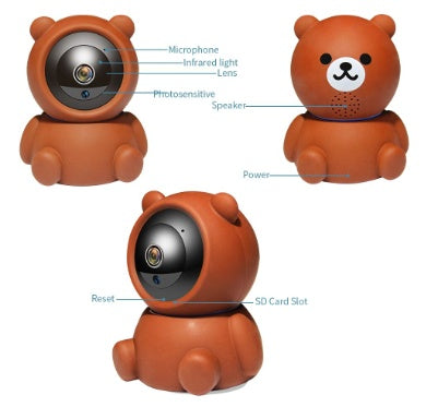 Bear Camera1080P Wifi IP caméra suivi automatique IR Vision nocturne caméra de sécurité à domicile