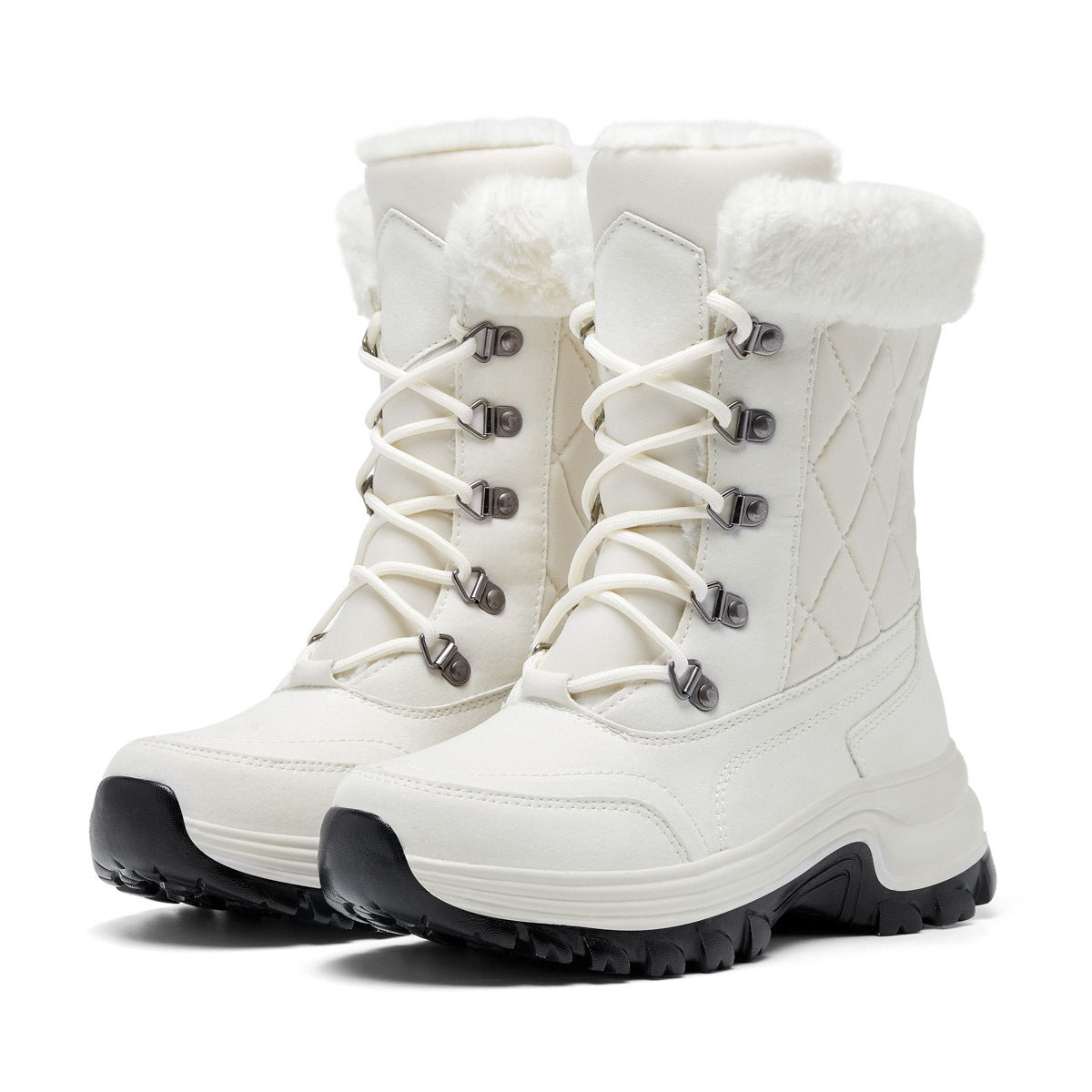 Bottes de neige épaisses et confortables, montantes, chaudes, doublées de polaire, mode hiver pour femmes