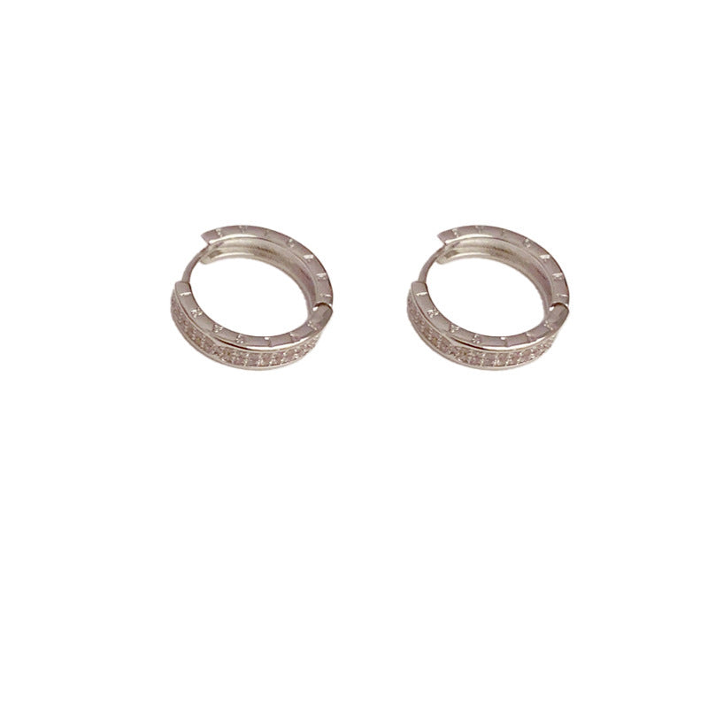 Fashionable All-match Micro-inlaid Ear Clip Niche Design Earrings