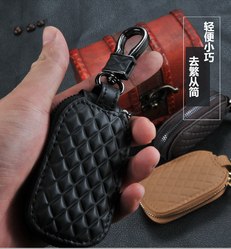 Leather rhombic key sleeve car special key bag