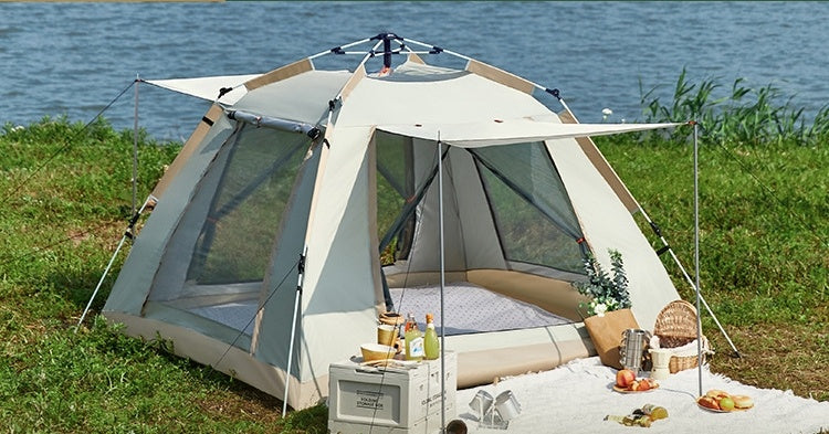 Tente de Camping pliable et épaississante automatique, protection solaire, pique-nique sauvage, maison, ensemble complet