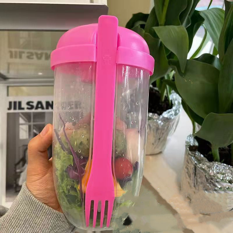 La tasse à salade de style Ins avec fourchette et couvercle est portable