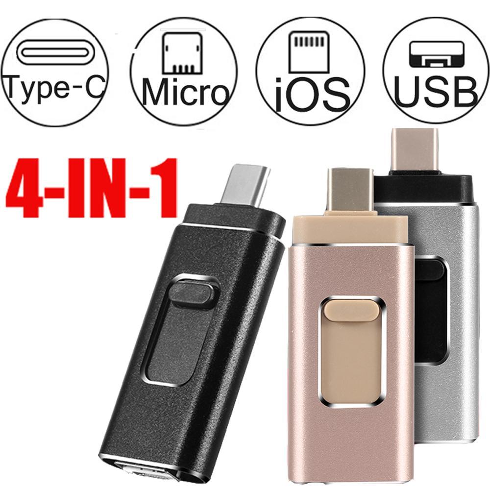 Compatible avec Apple, clé USB 4 en 1 pour IPhoneAndroid, clé USB de Type C