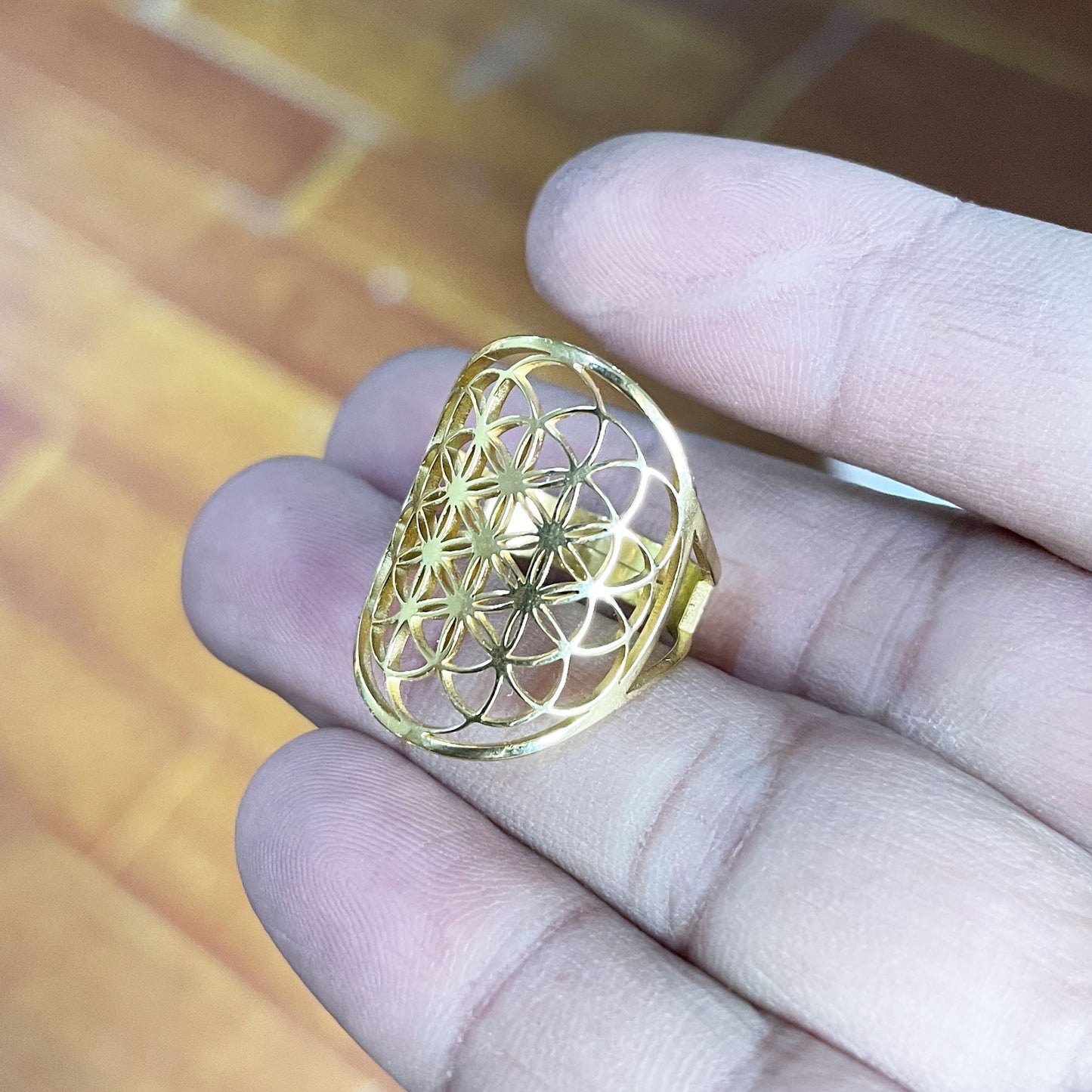 Stainless Steel Hollow Six-side Eight-pointed Stars Ring