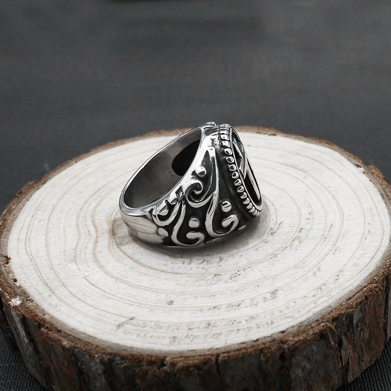Titanium Steel Personality Vintage Cross Men's Ring