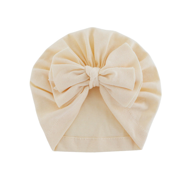 Chapeau à capuche avec turban enveloppé de nœud papillon, chapeau de couleur unie