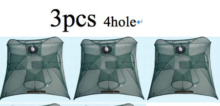 Filet de pêche automatique renforcé, Cage à crevettes, piège à poisson pliable en Nylon, filet moulé pliable, piège à crabe, réseau de pêche, 4 à 20 trous