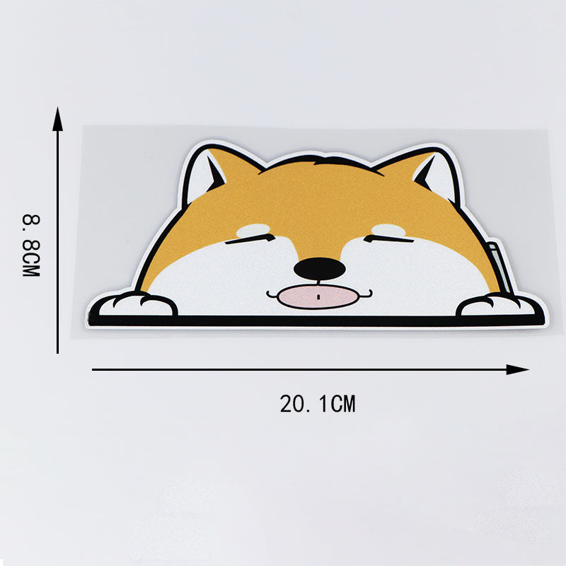 Autocollants de voiture de décoration de fenêtre de chien Chai de dessin animé