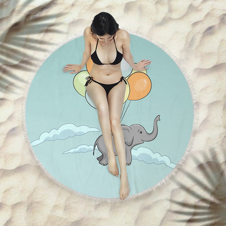 Serviette de plage à franges serviette de bain ronde serviette de plage