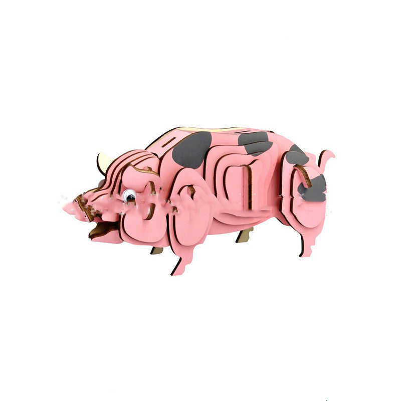 Rex Puzzle 3D en bois modèle Laser bricolage Puzzle pour enfants Simulation jouets de dinosaures