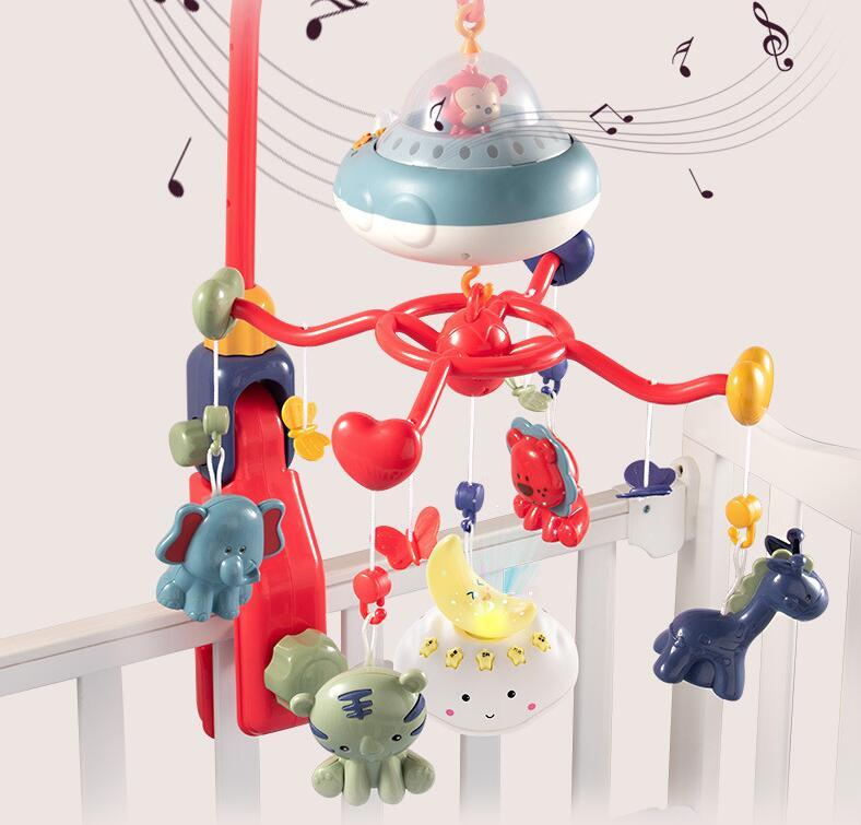 Support de hochets de dessin animé pour bébé, hochets électriques tourbillonnants intelligents, cadeau, décor de chambre de bébé