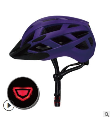 Casco de bicicleta de una sola pieza masculino y femenino con luz.