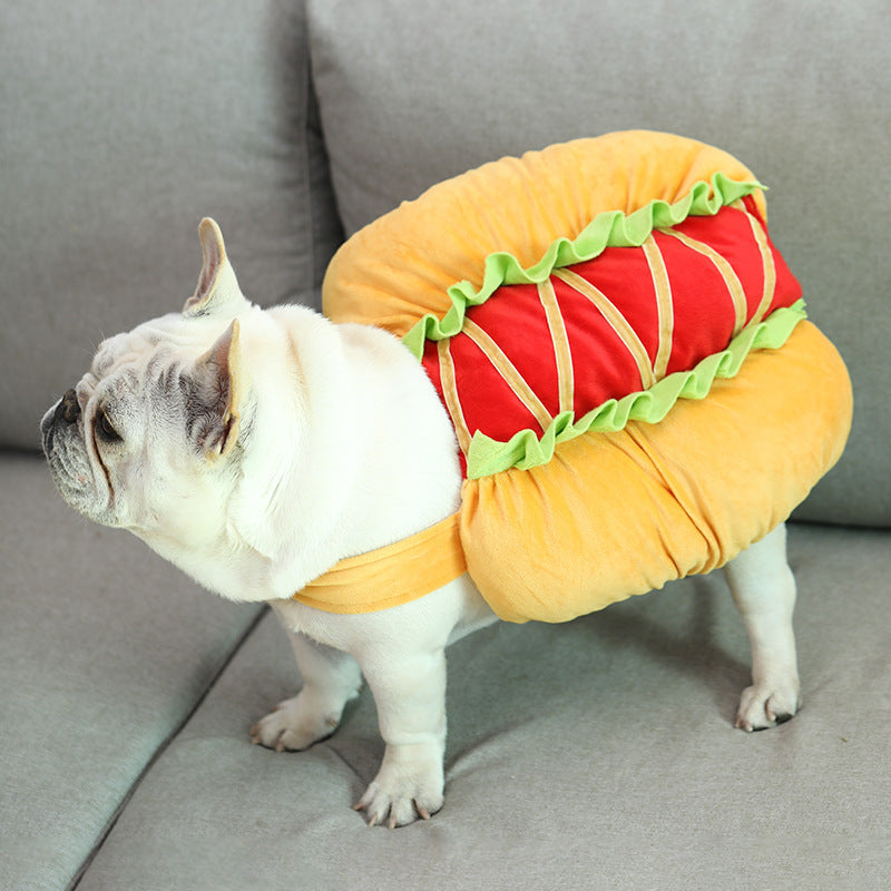 Tenue de transformation de vêtements de hot-dog pour chien