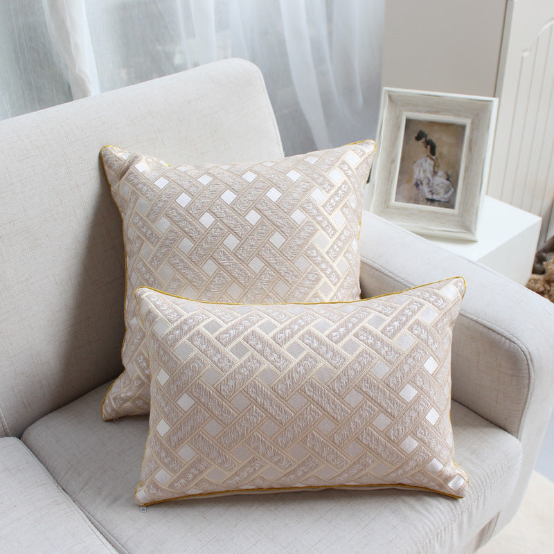 Coussin décoratif en jacquard chenille 