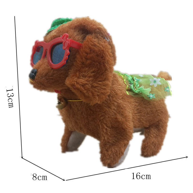 Robot électronique de simulation de chien, peluche, corde de marche, chiot