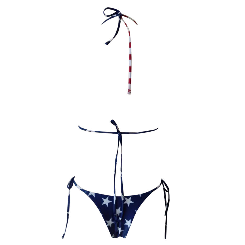 Maillot de bain bikini fendu sexy imprimé