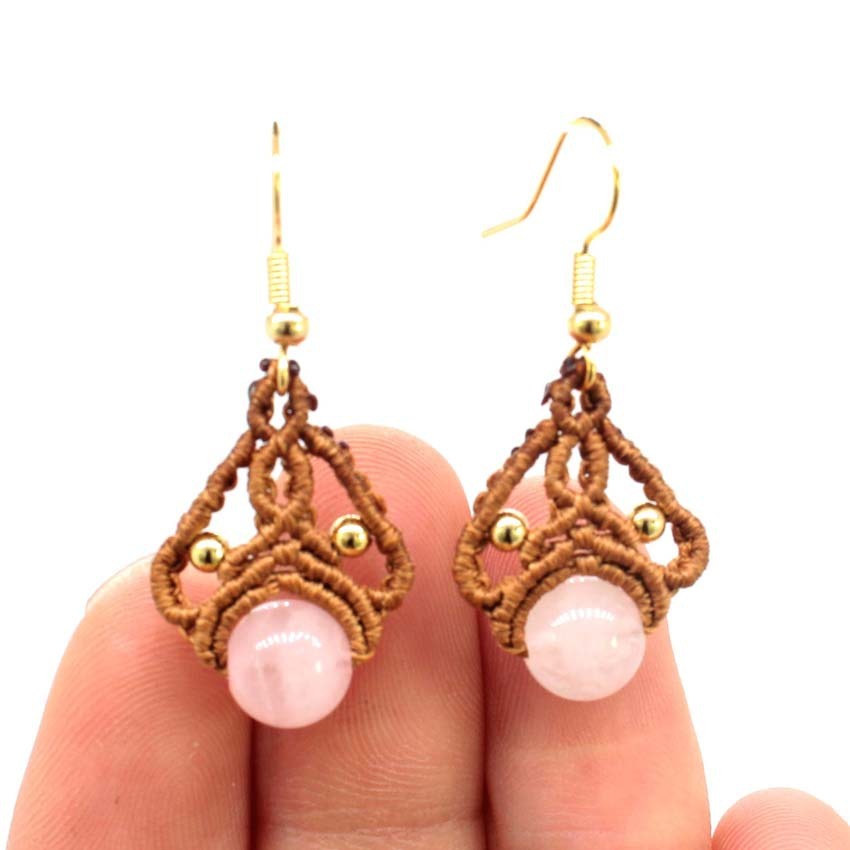 Ethnic Style Wax Line Hand-woven Earrings