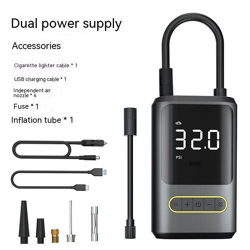 Pompe à air de véhicule à affichage numérique de charge sans fil portable