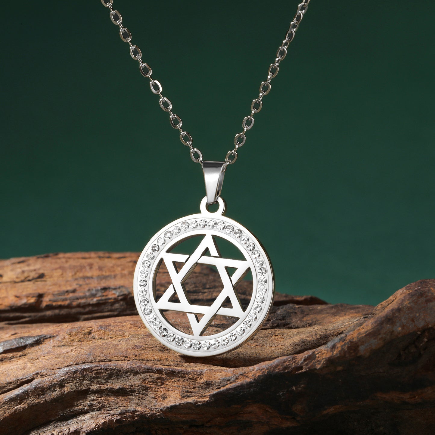 Women's Fashion Stainless Steel Transparent Zircon Chain Necklace