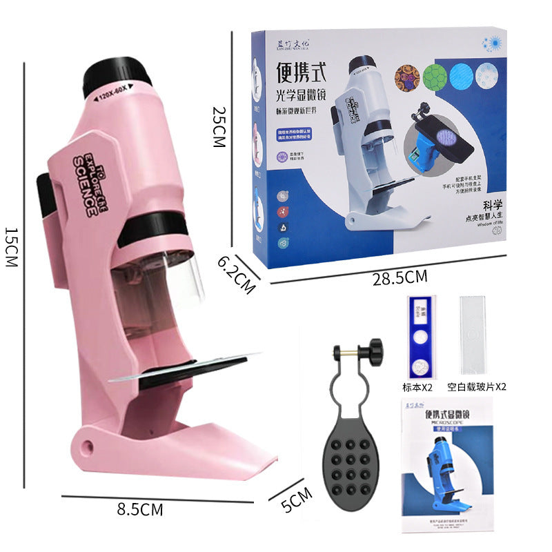 Microscopio óptico portátil de mano para niños, juguete, Mini criatura
