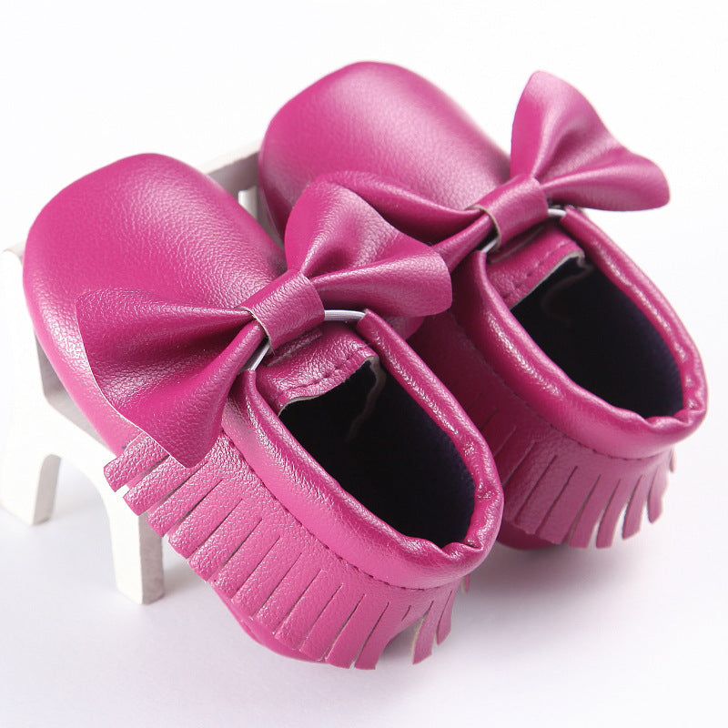Printemps et automne nouveau 0-1 ans garçons et filles bébé chaussures gland Pu bas antidérapant décontracté bébé chaussures