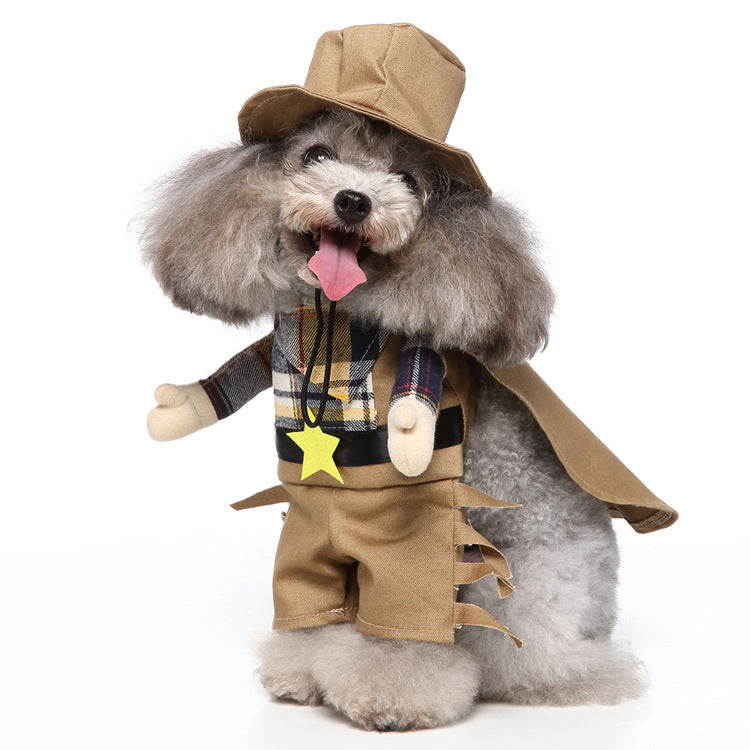 Suministros para mascotas, traje de pie, ropa divertida para perros, traje vertical, vestido de Navidad y Halloween, traje para mascotas