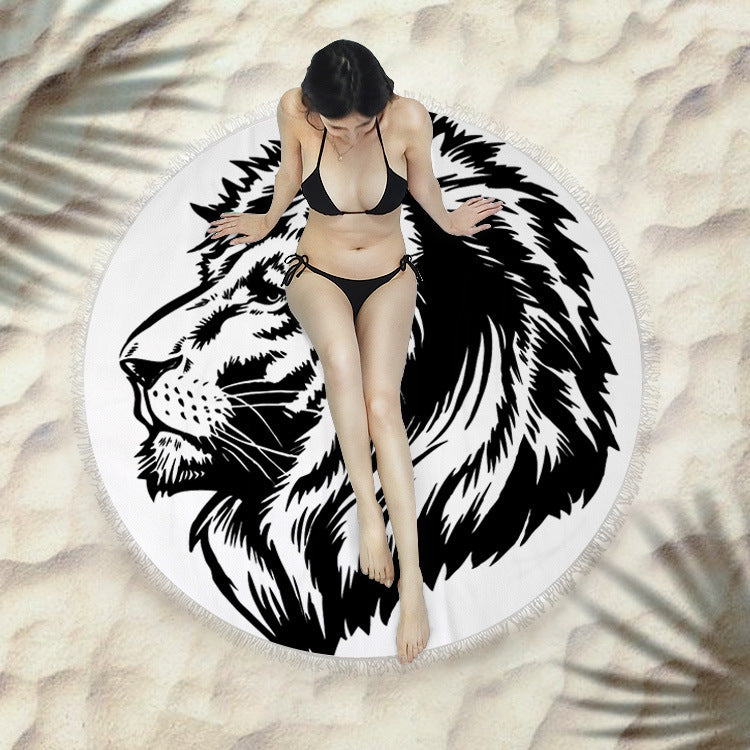 Serviette de plage à franges serviette de bain ronde serviette de plage