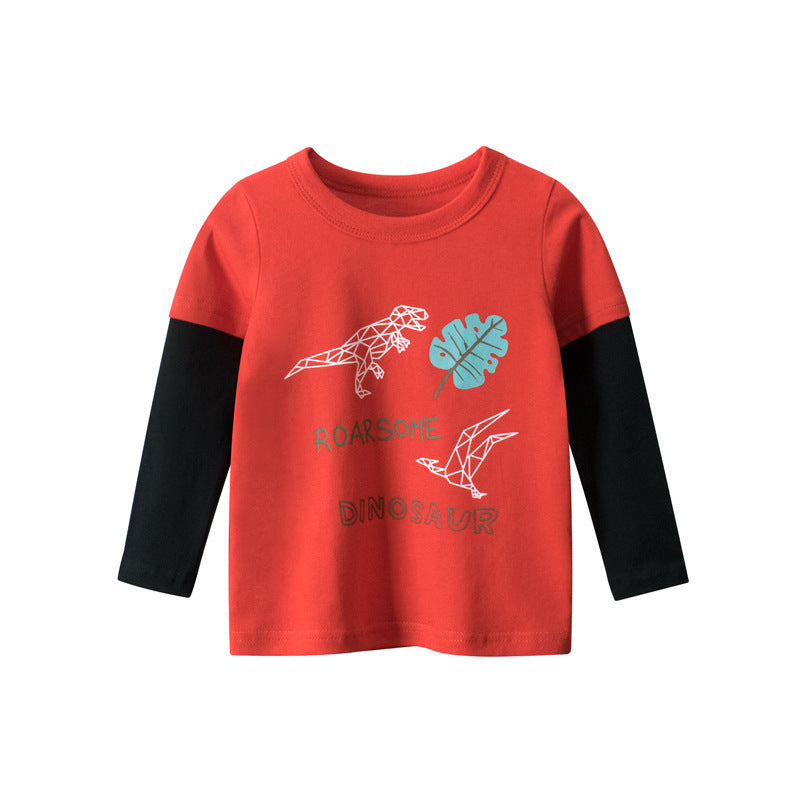 Vêtements pour bébés, T-shirt à manches longues pour enfants, chemise à bascule pour garçons