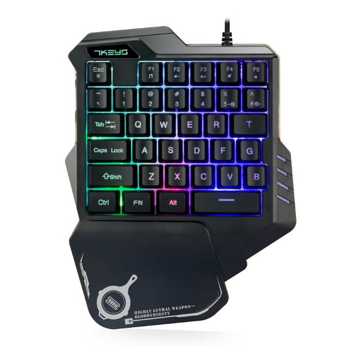 Teclado mecánico para jugar con una sola mano, miniteclado portátil retroiluminado RGB, controlador de juego