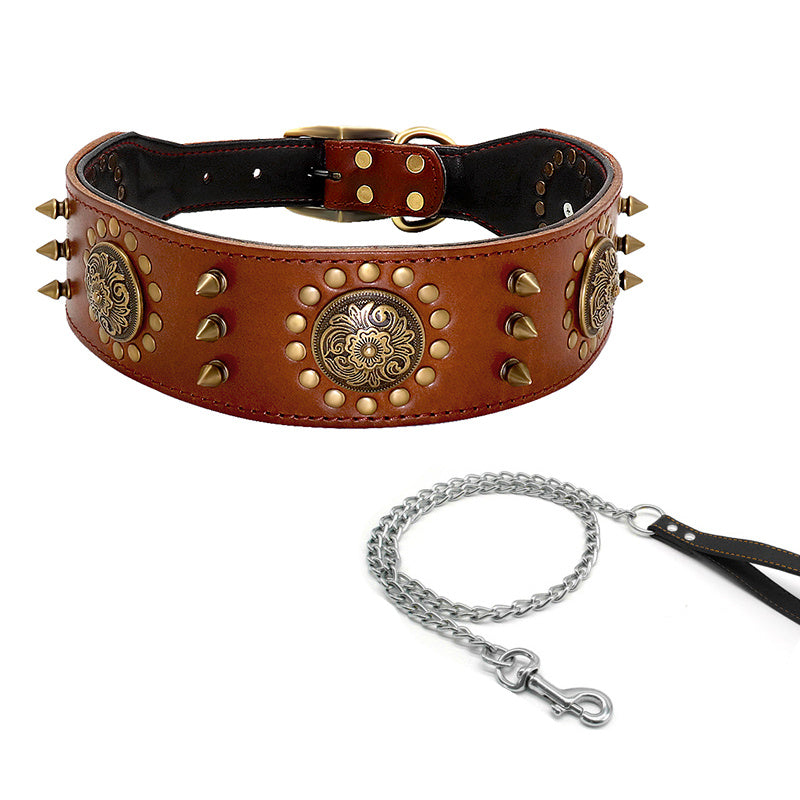 Collier pour chien clouté Collier pour chien anti-morsure pour grand chien 