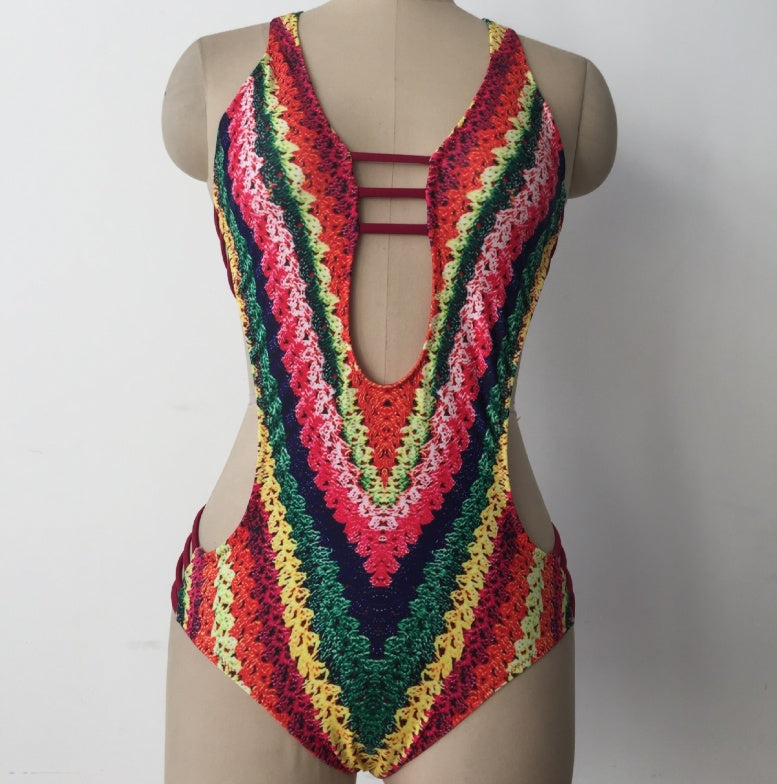 Maillot de bain une pièce imprimé bikini pour femme