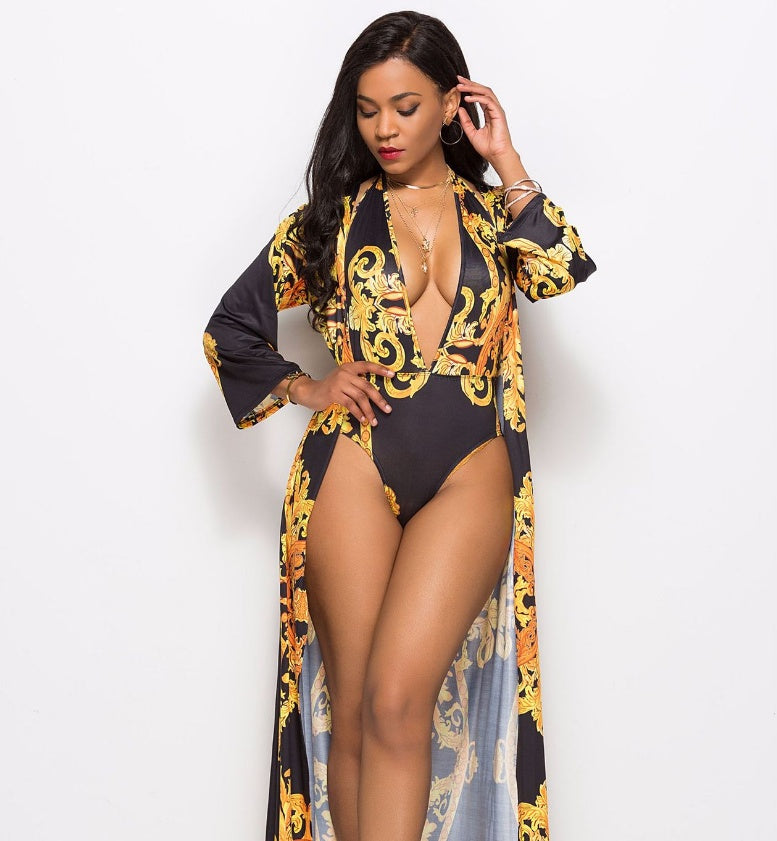 Bikini cape imprimé