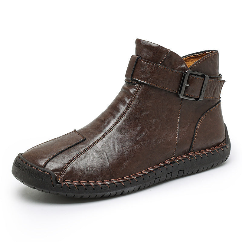 Commerce extérieur transfrontalier chaud en cuir véritable haut décontracté bottes en cuir pour hommes