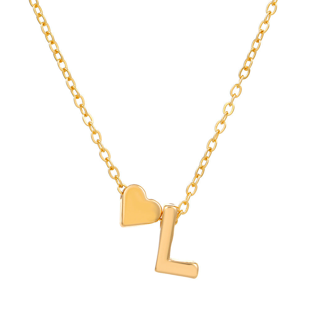 European And American Fashion Love 26 English Letter Simplicity Necklace