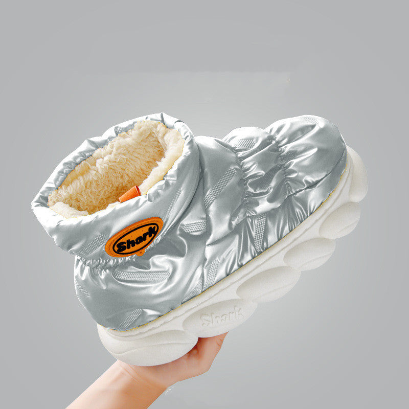 Pantoufles montantes en coton imperméables en tissu