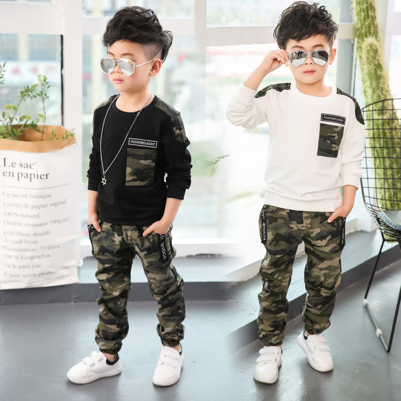 Costume camouflage pour enfants à manches longues