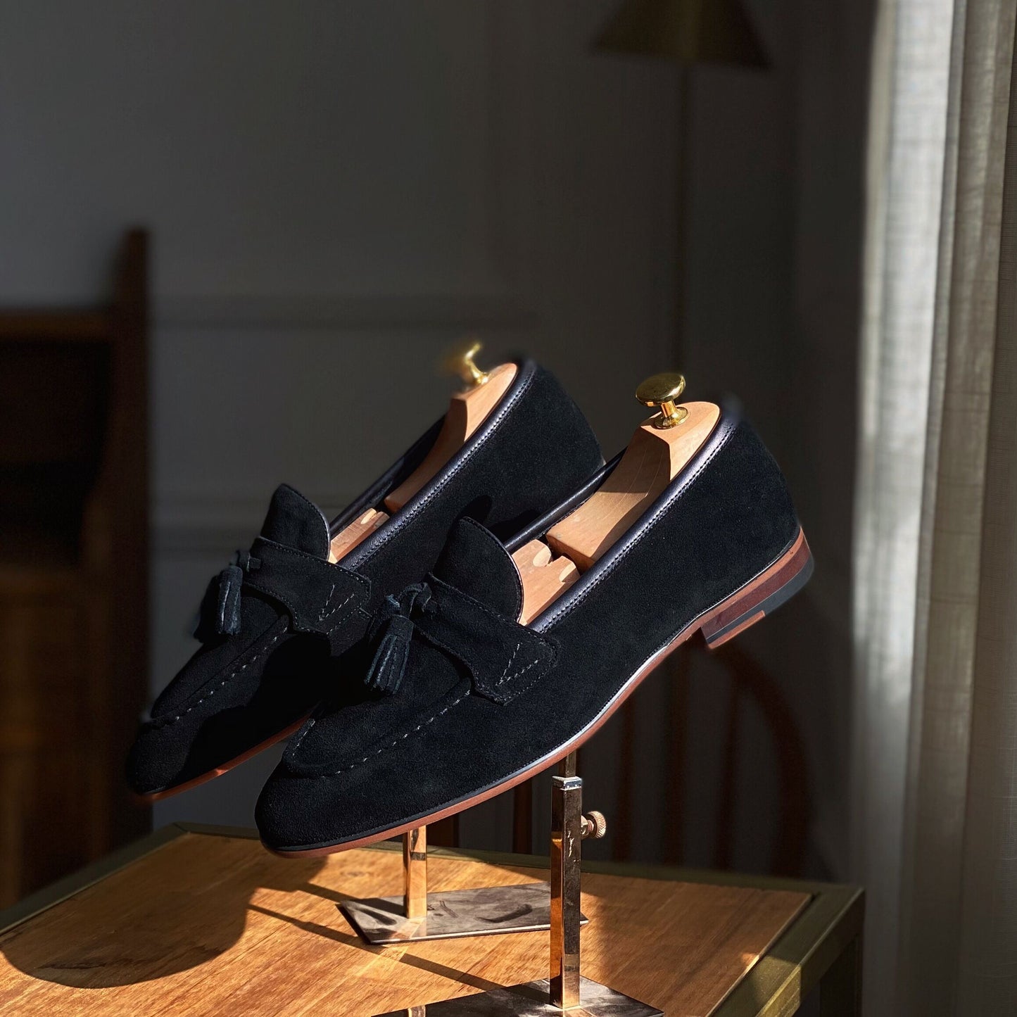 Zapatos de traje de piel de vacuno cuadrados para hombre