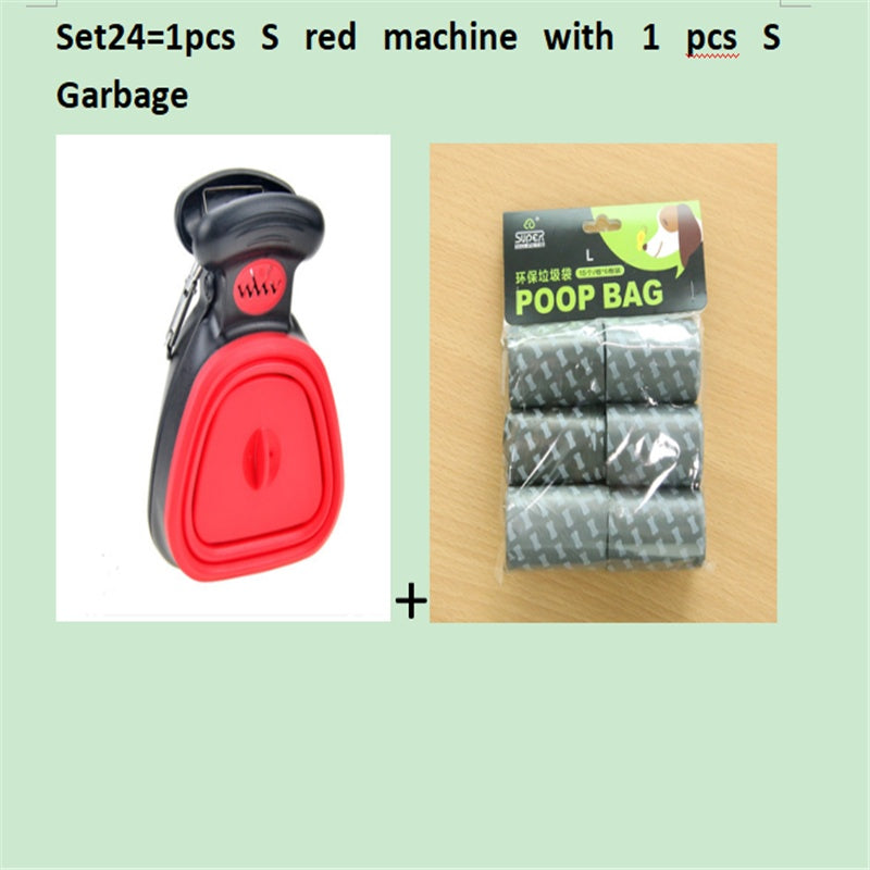 Scooper de merde pliable de voyage pour animaux de compagnie de chien avec 1 rouleau de sacs décomposables cuillère de merde propre ramasser les excréments nettoyant Epacket expédition