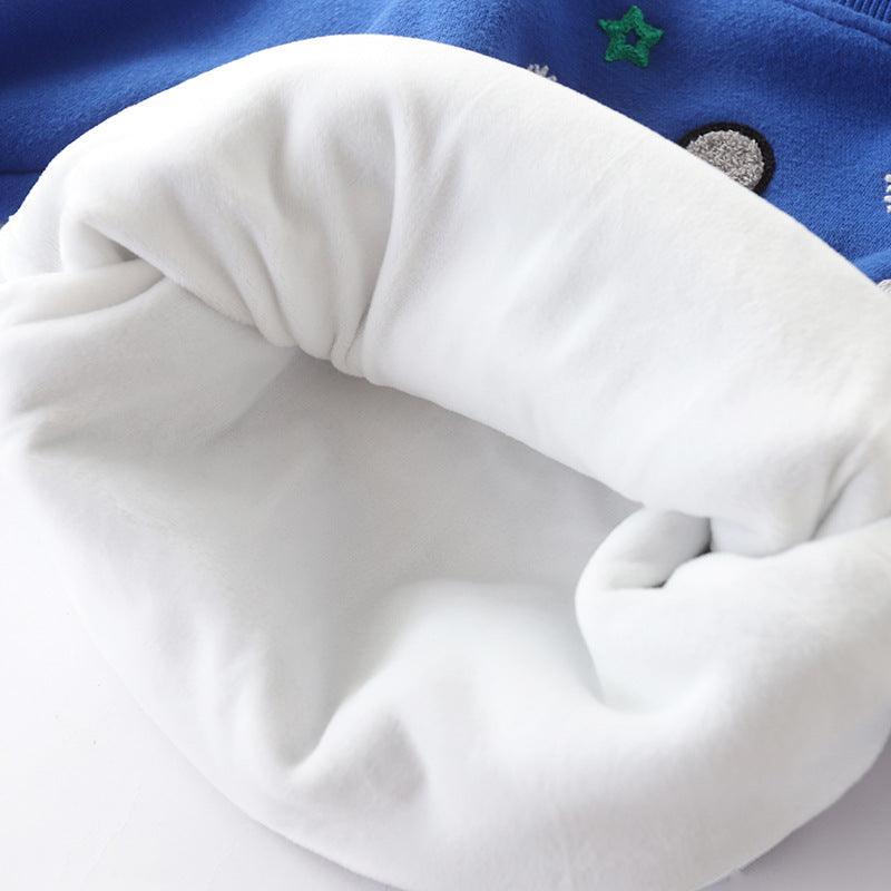 Bonhomme de neige de Noël et pull bébé rembourré en velours
