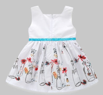 Vestido niña niña blanco floral mariposa falda bebé Princesa