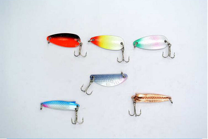 Juego de señuelos de chapa metálica 30x Spinnerbait, señuelo duro para pesca, Lucio, salmón, lubina, tarjeta, 2 peces, anzuelo, aparejos de pesca, spinners