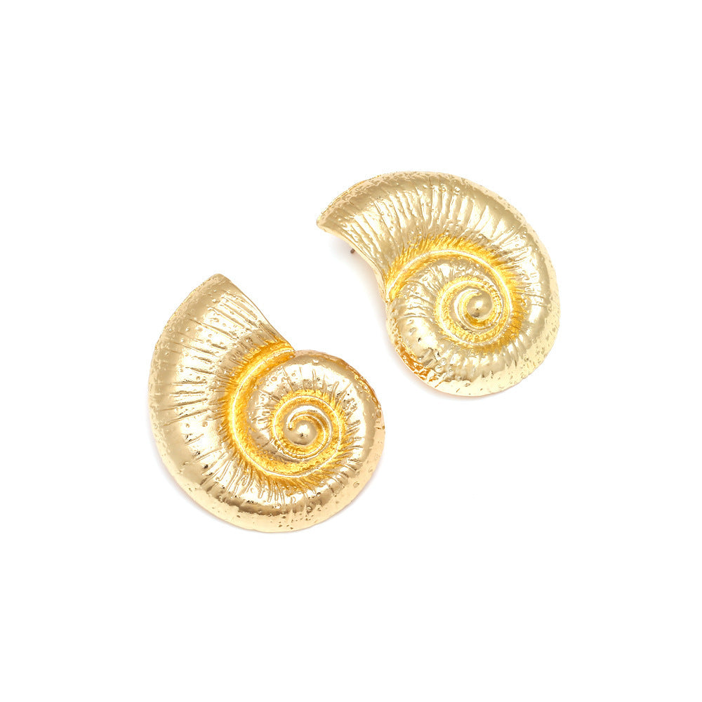 Boucles d'oreilles conques en alliage style plage exagérées