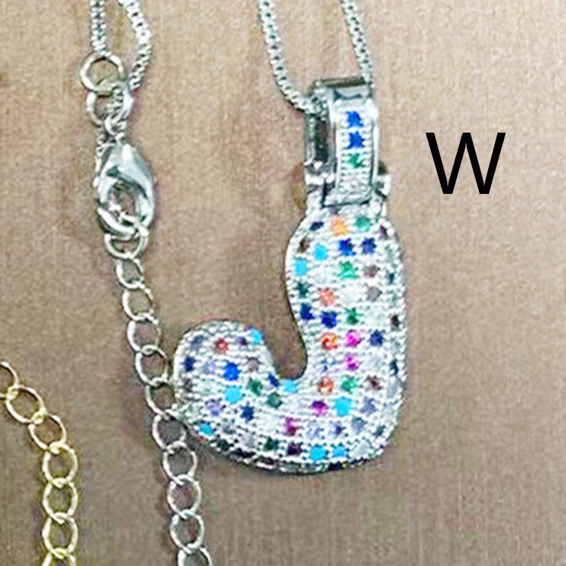 Clavicle Chain Copper Color Zircon Pendant