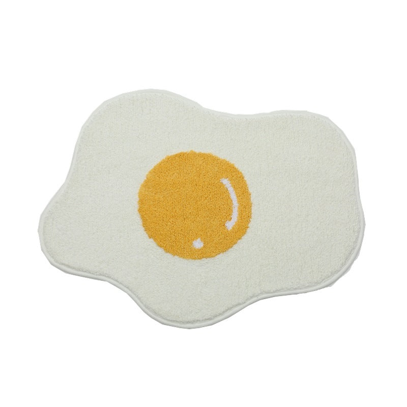 Alfombra divertida de entrada con forma de huevo, alfombra para pasillo, baño, alfombras de cocina, alfombras para dormitorio, felpudo de bienvenida nórdico, decoración elegante para habitación