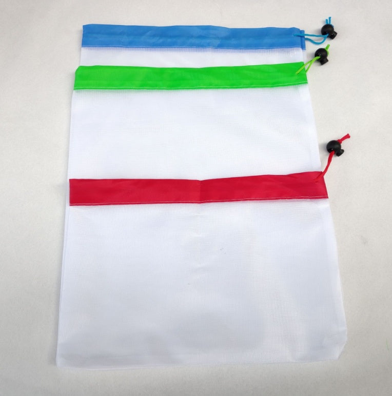 Combinación de traje de bolsa de malla con boca de haz de empalme multifuncional para frutas y verduras