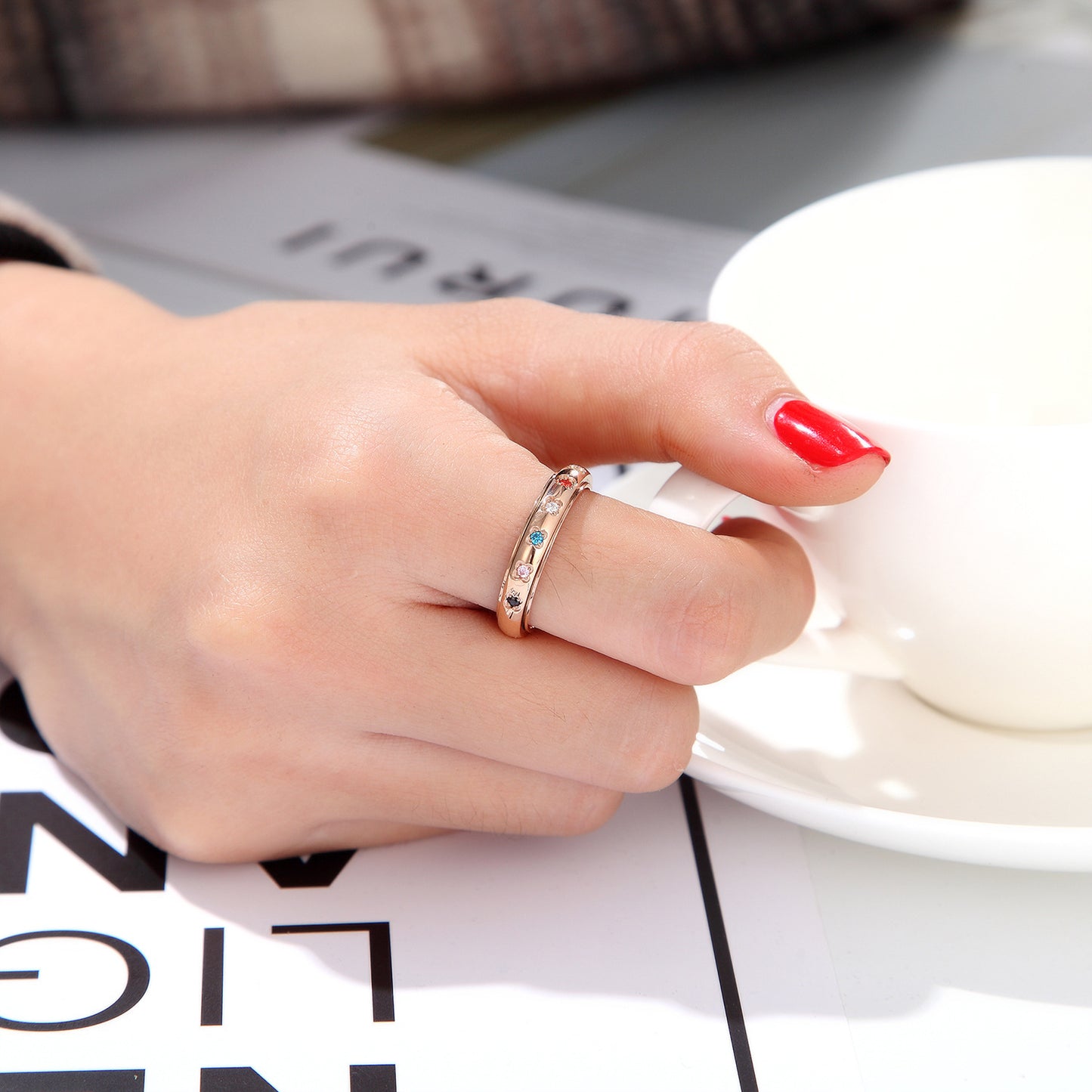Fashion Titanium Steel Can Be Rotatable Ring